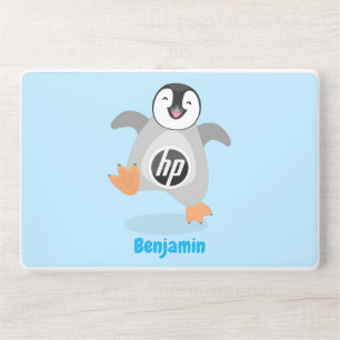 Cute happy emperor penguin chick cartoon HP laptop skin