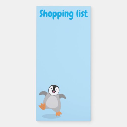 Cute happy emperor penguin chick cartoon magnetic notepad