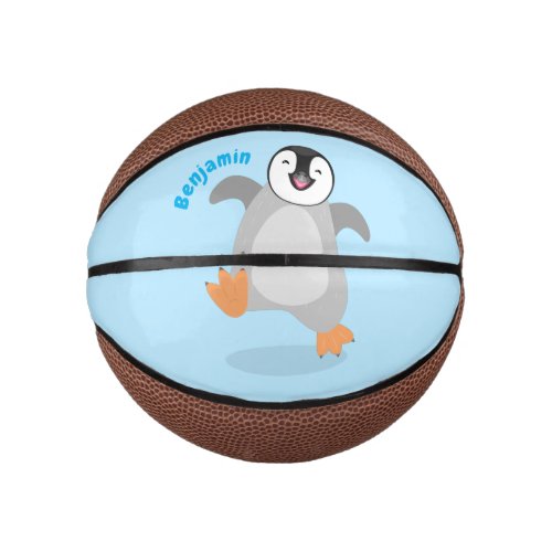 Cute happy emperor penguin chick cartoon mini basketball
