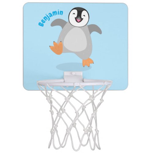 Cute happy emperor penguin chick cartoon mini basketball hoop