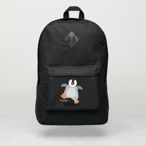 Cute happy emperor penguin chick cartoon port authority backpack