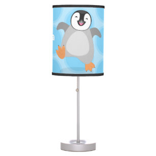Cute happy emperor penguin chick cartoon table lamp