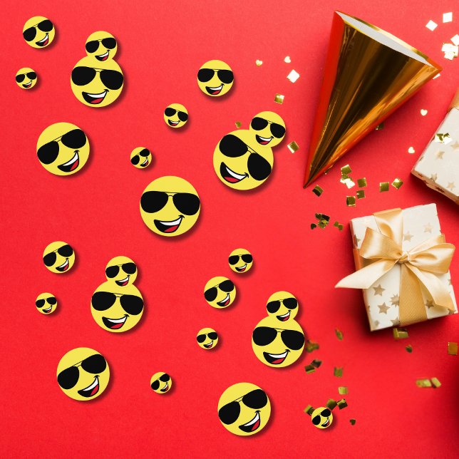 Cute Happy Face & Aviator Glasses,Fun Confetti (Creator Uploaded)