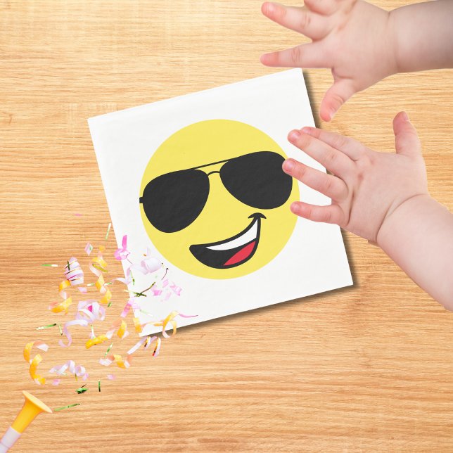 Cute Happy Face & Aviator Glasses,Fun Napkins (Creator Uploaded)