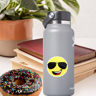 Cute Happy Face & Aviator Glasses,Fun Sticker