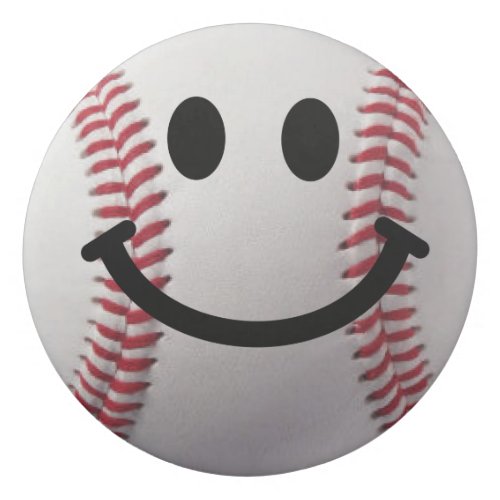 Cute Happy Face Baseball Eraser _ Sport Fan Fun