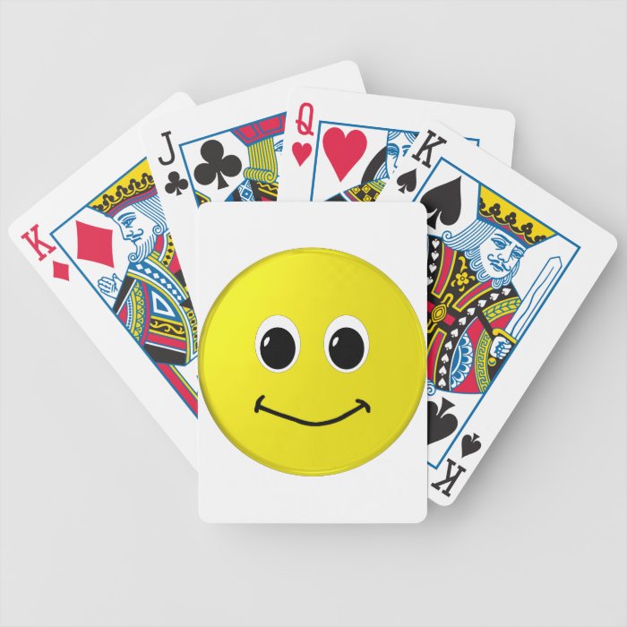 Cute Happy Face Bicycle Playing Cards