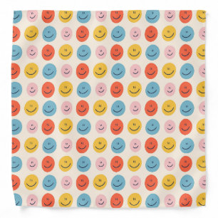 Cute Happy Face Blobs Spotty Fun Pattern Bandana