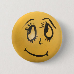 Cute Happy Face Button