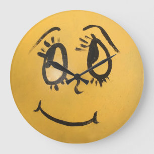 Cute Happy Face Large Clock