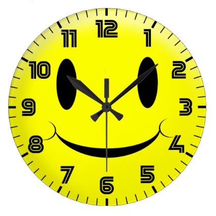 Cute Happy Face Large Clock