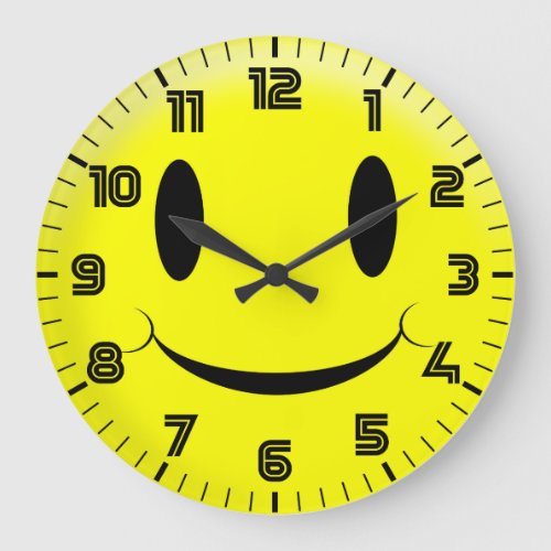 Cute Happy Face Large Clock