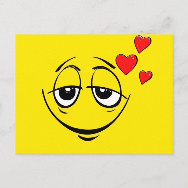 Cute Happy Face Love Emoji Postcard (Front)
