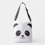 Cute Happy Face Panda Crossbody Bag at Zazzle
