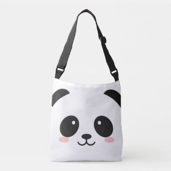 Cute Happy Face Panda Crossbody Bag by Pizazzed at Zazzle