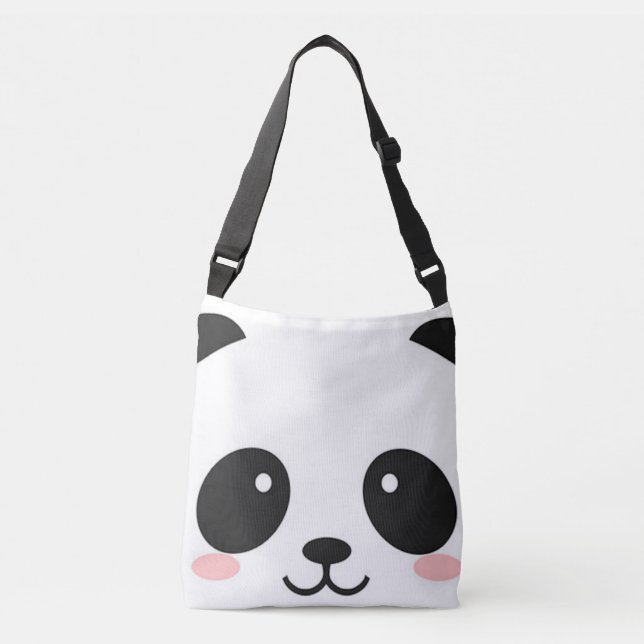 Cute Happy Face Panda Crossbody Bag (Front)