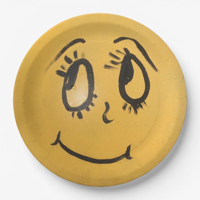 Cute Happy Face Paper Plates (Front)