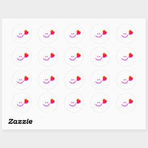 Cute happy face smileing\motivation classic round sticker
