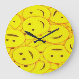 Cute happy faces wall clock