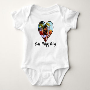 Cute Happy Fairy Sitting In a Tree Baby Bodysuit