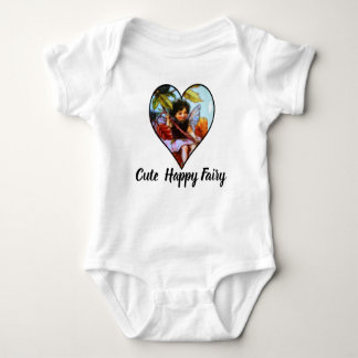 Cute Happy Fairy Sitting In a Tree Baby Bodysuit