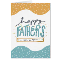 Cute Happy Father's Day doodle typography Card