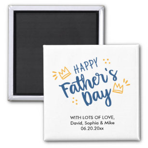 Cute Happy Fathers Day Personalized Custom Text Magnet