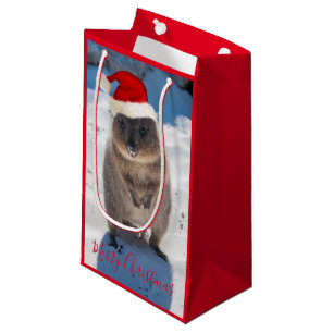 Cute Happy Festive Quokka on the Beach Australia Small Gift Bag