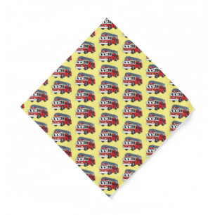 Cute happy fire engine cartoon bandana