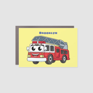 Cute happy fire engine cartoon car magnet