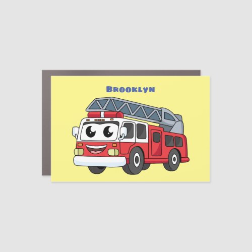 Cute happy fire engine cartoon car magnet