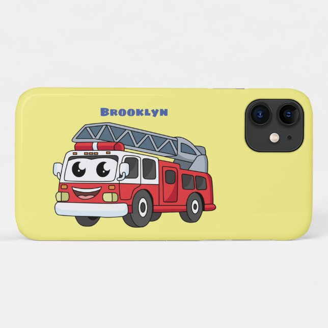 Cute happy fire engine cartoon Case-Mate iPhone case (Back (Horizontal))
