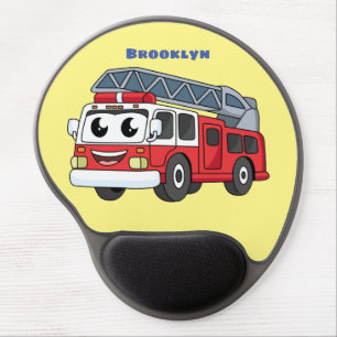 Cute happy fire engine cartoon gel mouse pad