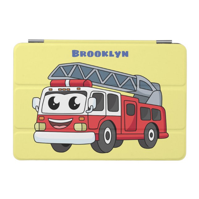 Cute happy fire engine cartoon iPad mini cover (Horizontal)