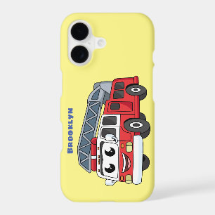 Cute happy fire engine cartoon iPhone 17 case