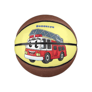 Cute happy fire engine cartoon mini basketball