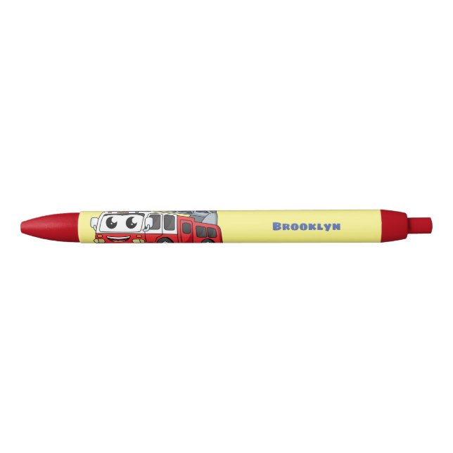 Cute happy fire engine cartoon pen (Front)