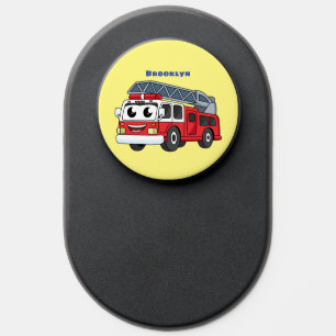 Cute happy fire engine cartoon PopSocket