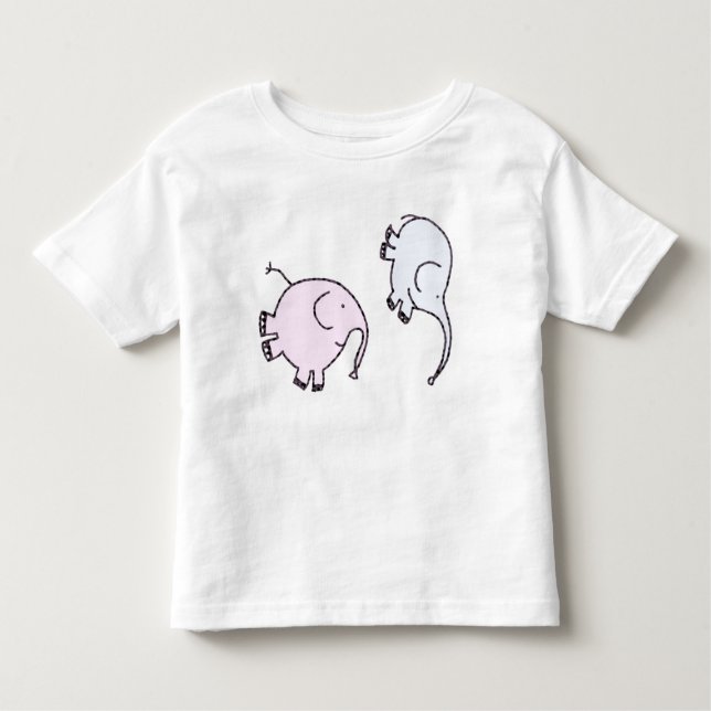 Cute Happy Flipping Elephants Toddler T-shirt (Front)