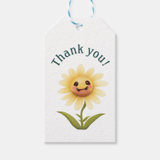 Cute Happy Flower Thank You! Gift Tags
