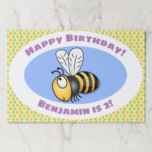 Cute happy flying bee yellow cartoon illustration paper pad