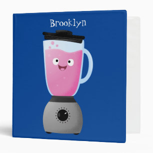 Cute happy food blender kitchen appliance cartoon 3 ring binder