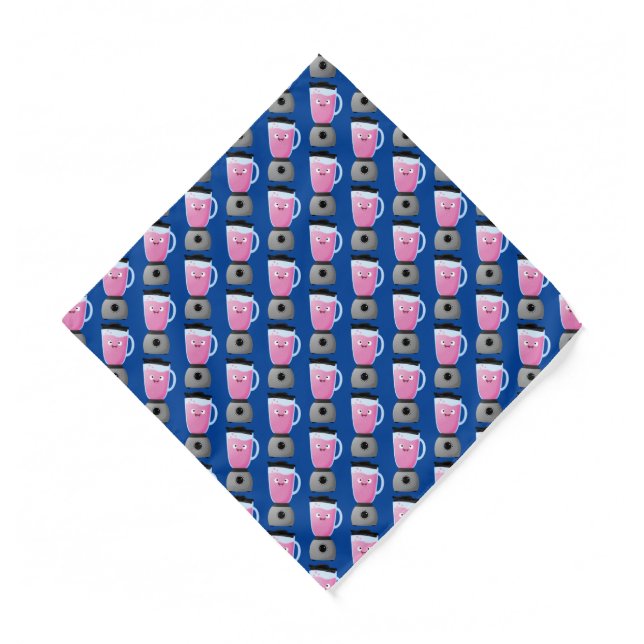 Cute happy food blender kitchen appliance cartoon bandana (Front)