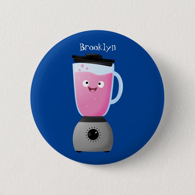 Cute happy food blender kitchen appliance cartoon button (Front)
