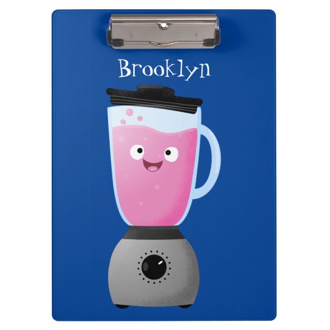 Cute happy food blender kitchen appliance cartoon clipboard (Front)