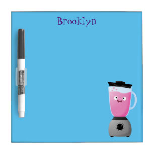 Cute happy food blender kitchen appliance cartoon dry erase board