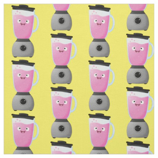 Cute happy food blender kitchen appliance cartoon fabric