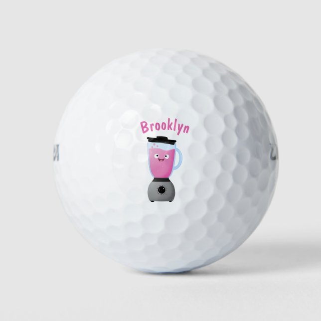 Cute happy food blender kitchen appliance cartoon golf balls (Front)