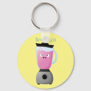 Cute happy food blender kitchen appliance cartoon keychain