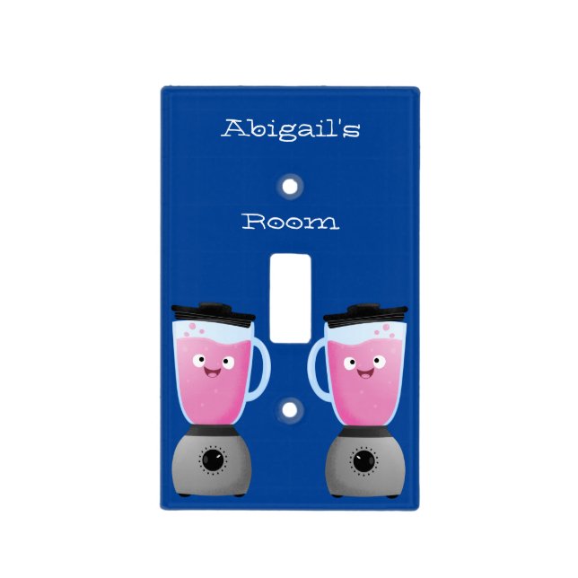 Cute happy food blender kitchen appliance cartoon light switch cover (Front)